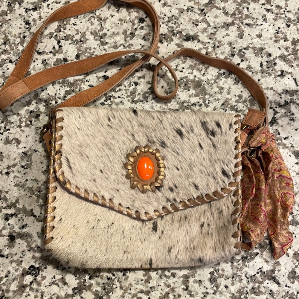 Cute cowhide crossbody